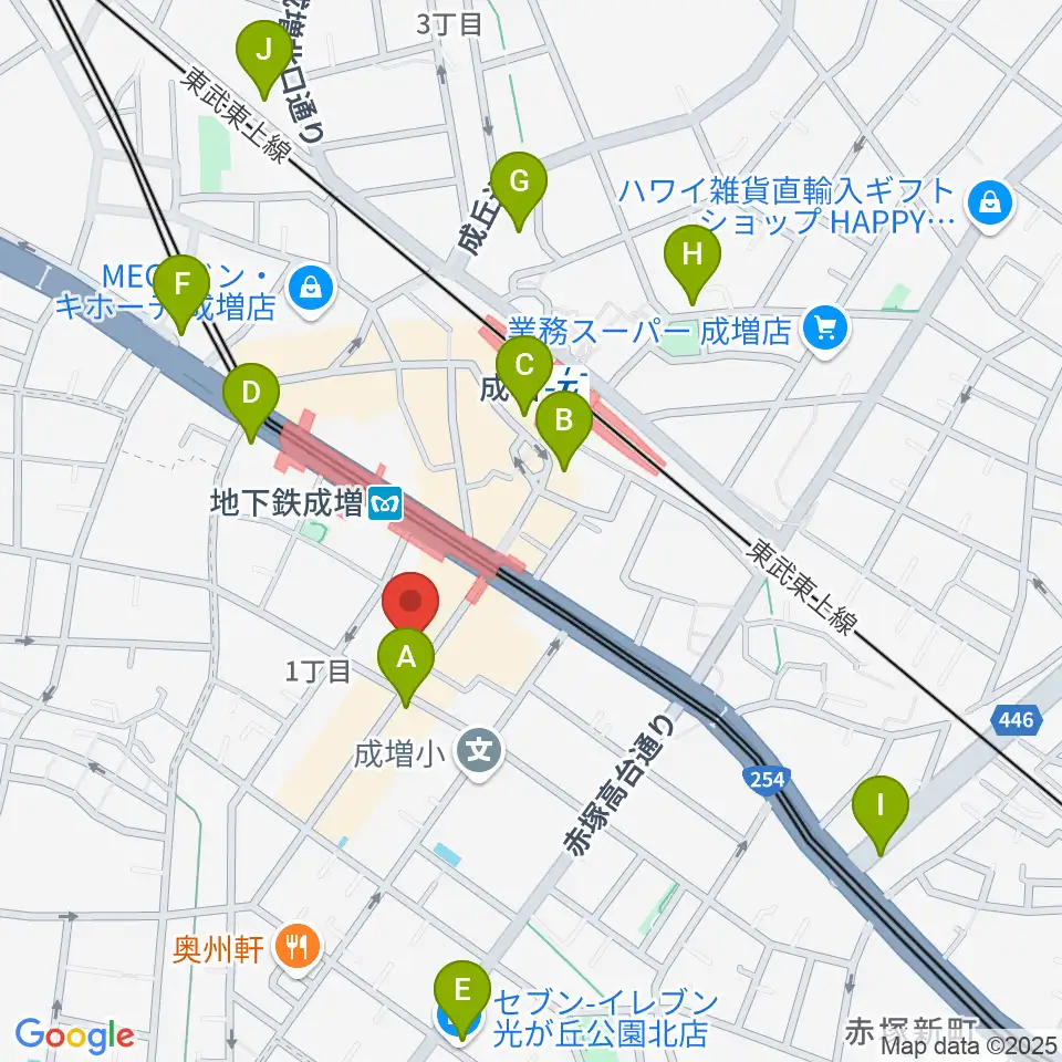 サクライ楽器 成増本店周辺のコンビニエンスストア一覧地図