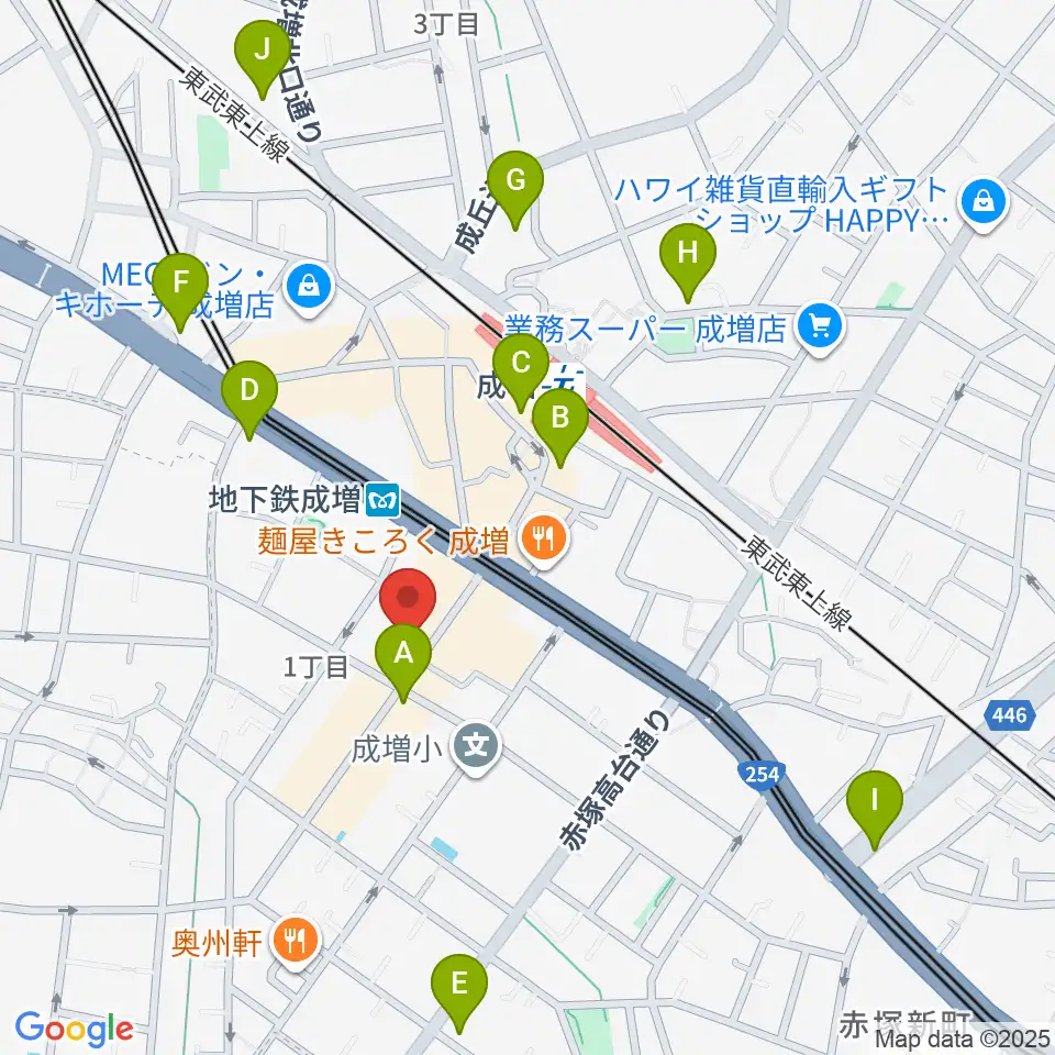 サクライ楽器 成増本店周辺のコンビニエンスストア一覧地図