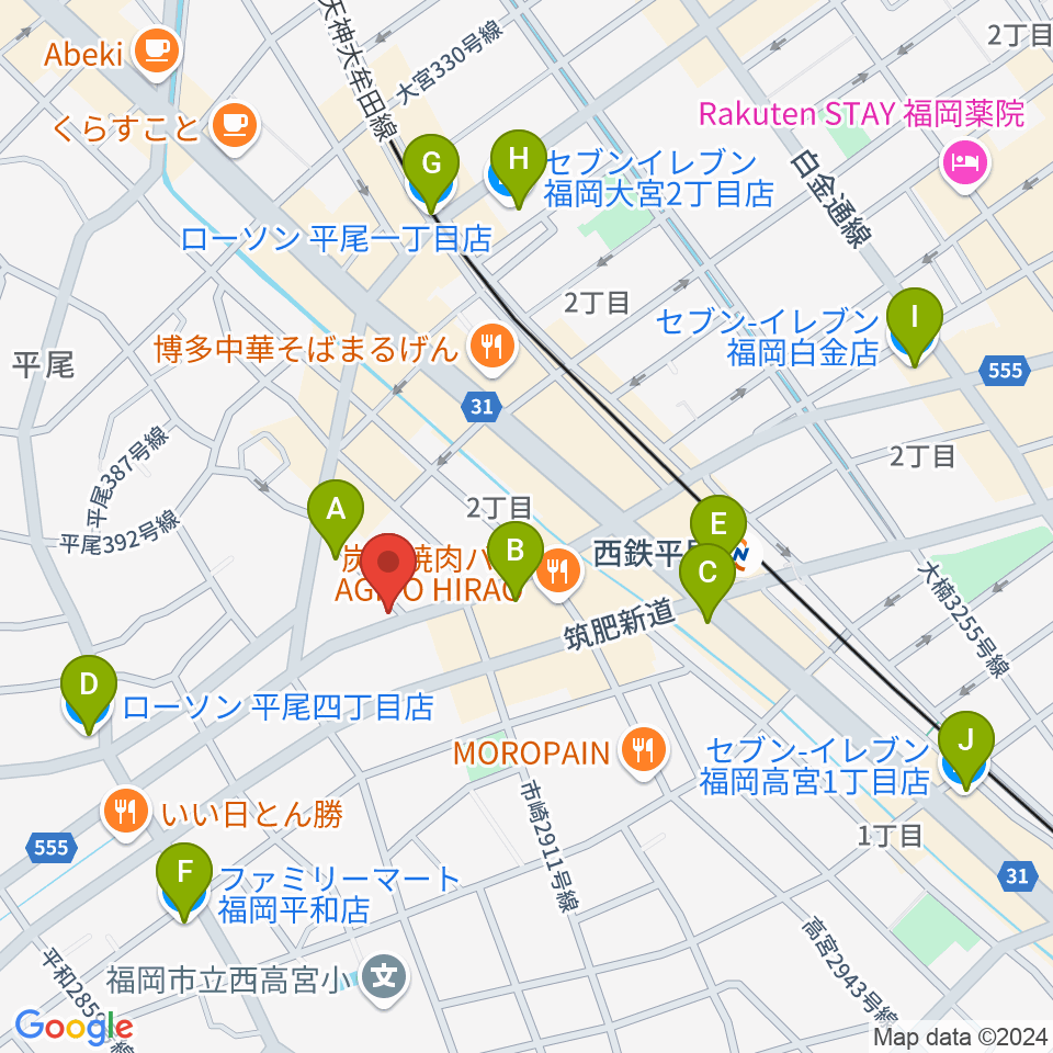 STS STUDIO周辺のコンビニエンスストア一覧地図