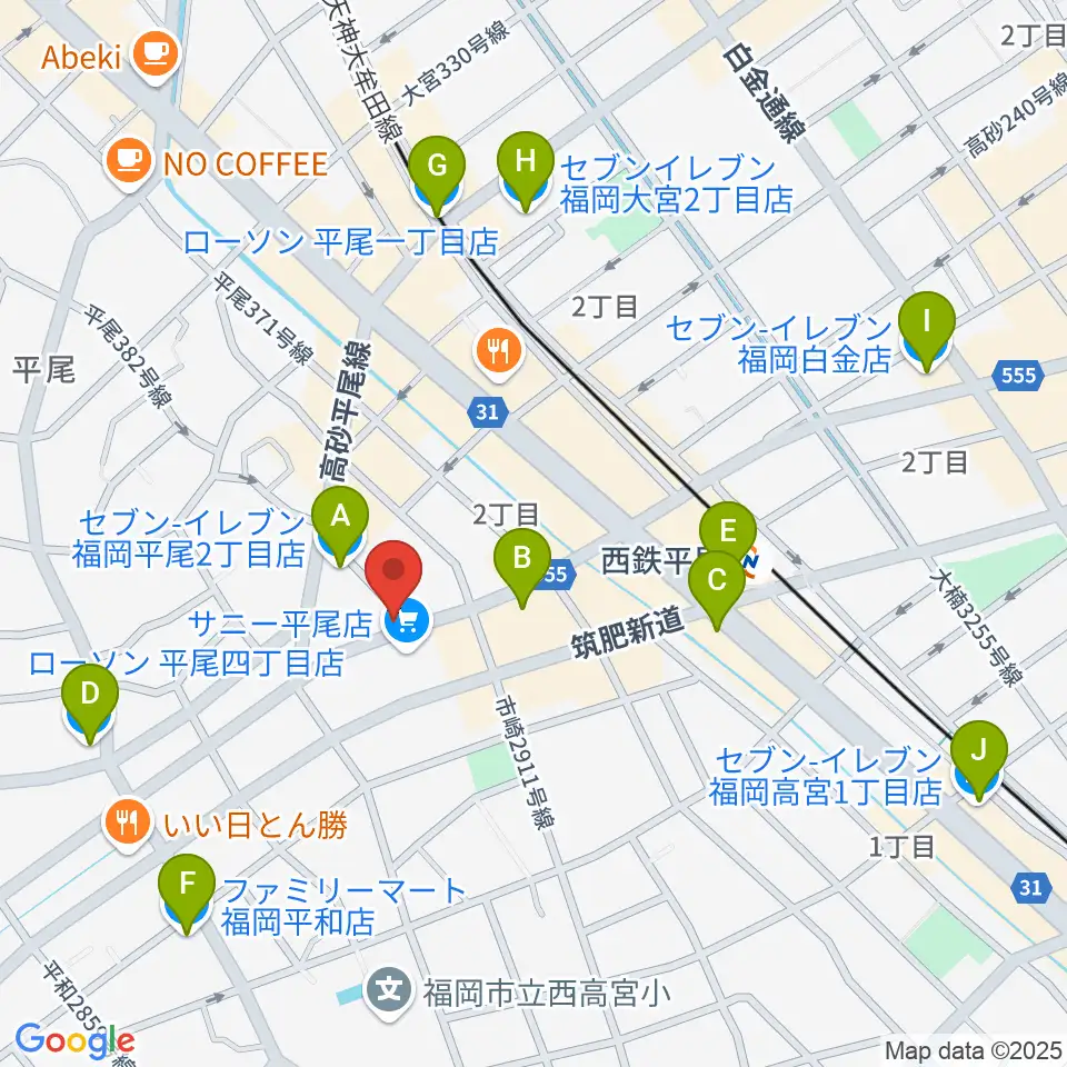 STS STUDIO周辺のコンビニエンスストア一覧地図