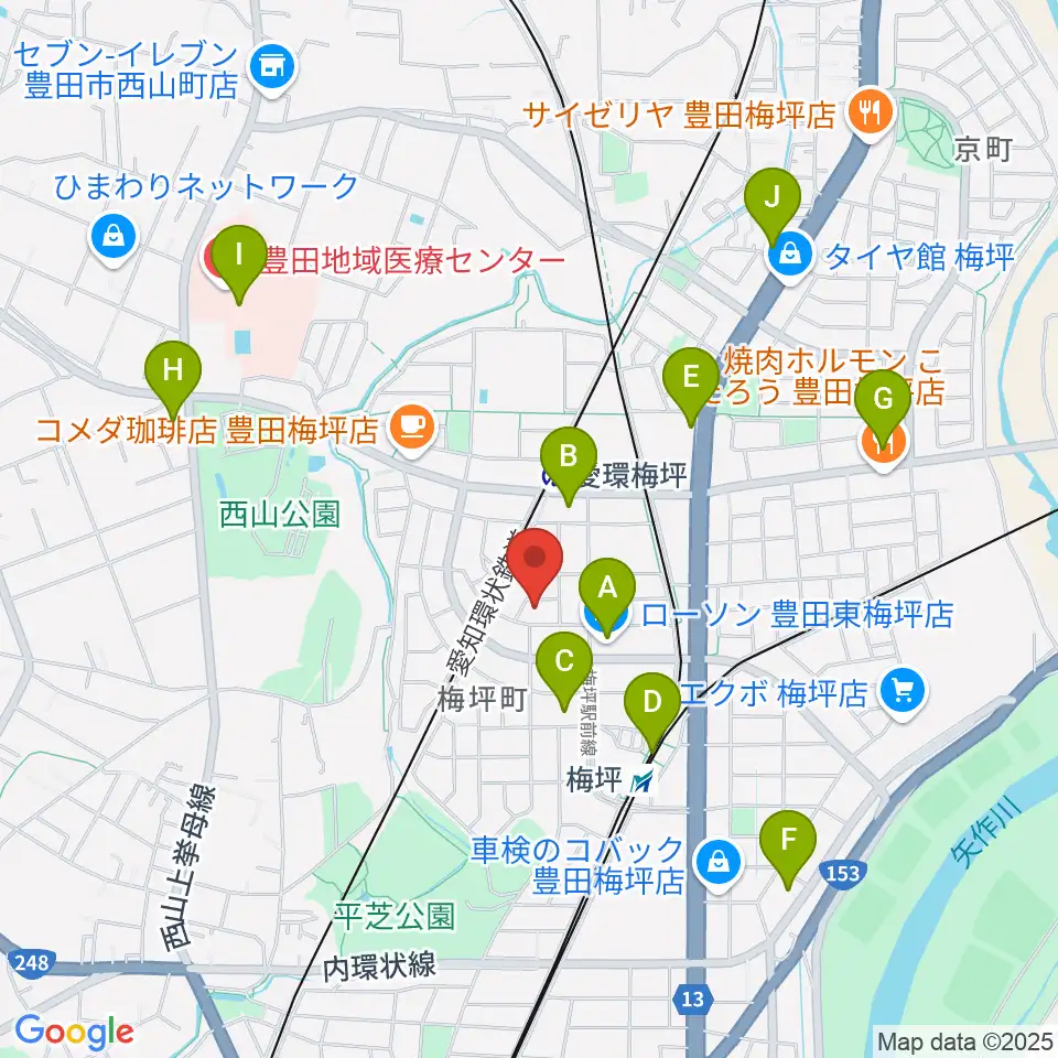 マルショー楽器豊田店周辺のコンビニエンスストア一覧地図