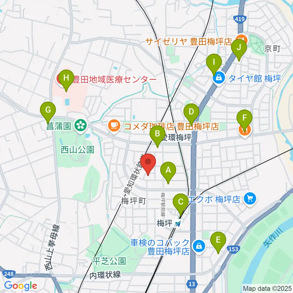 マルショー楽器豊田店周辺のコンビニエンスストア一覧地図