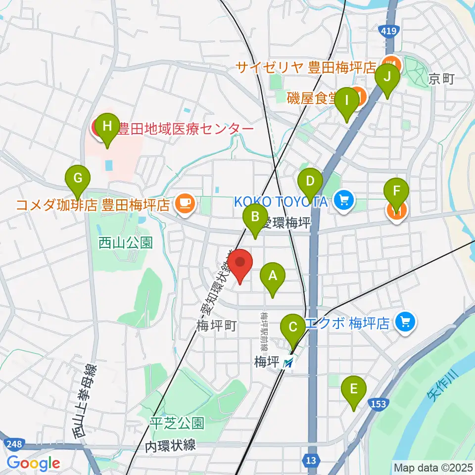 マルショー楽器豊田店周辺のコンビニエンスストア一覧地図