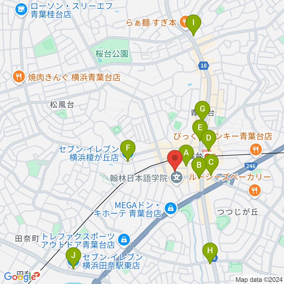 アリオーネ音楽教室周辺のコンビニエンスストア一覧地図