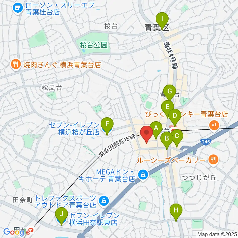 アリオーネ音楽教室周辺のコンビニエンスストア一覧地図