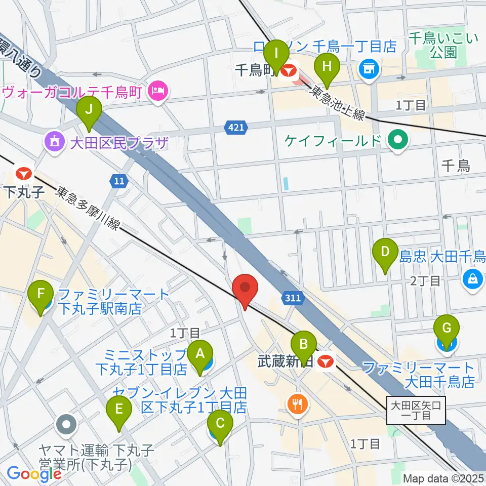 弦楽器専門店ケー・エム・アーツ周辺のコンビニエンスストア一覧地図