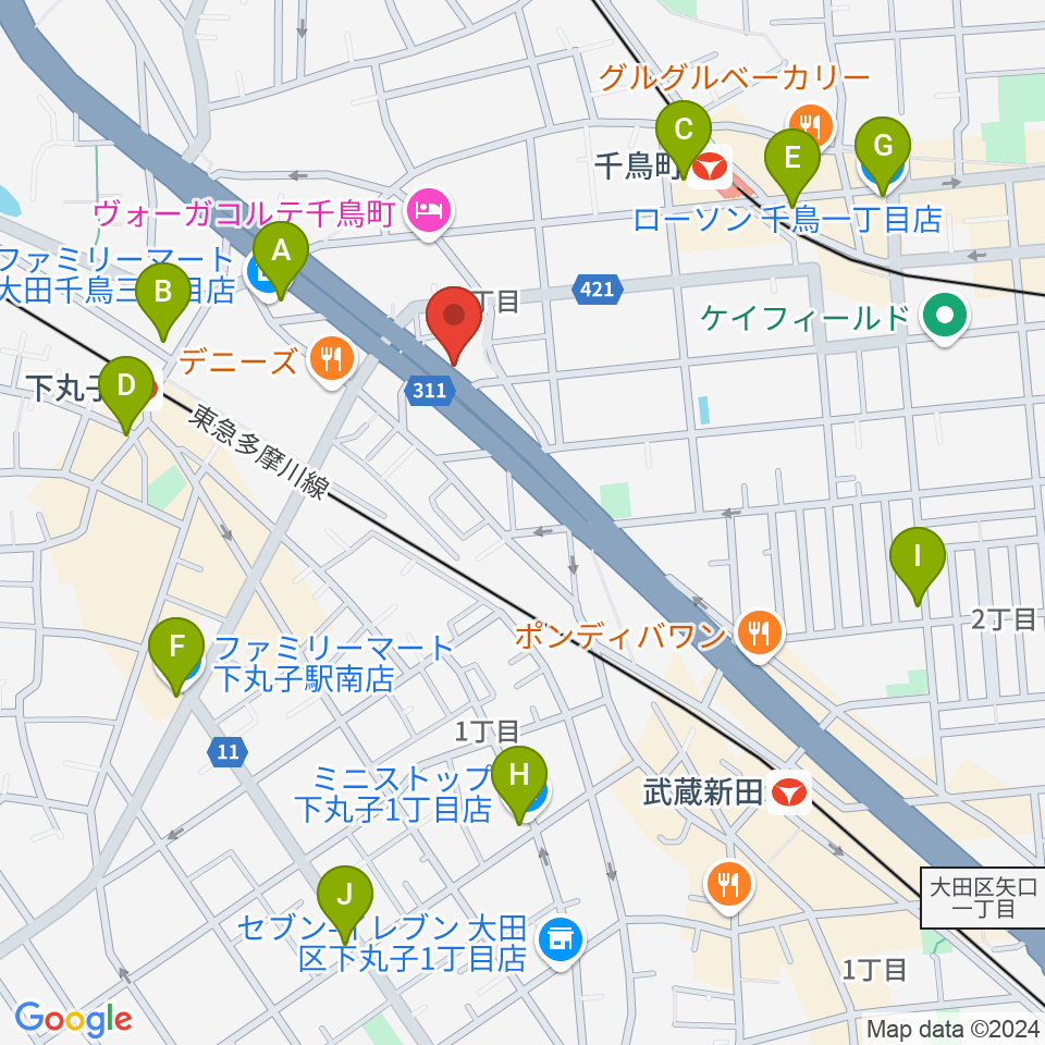 かねこ琴三絃楽器店周辺のコンビニエンスストア一覧地図