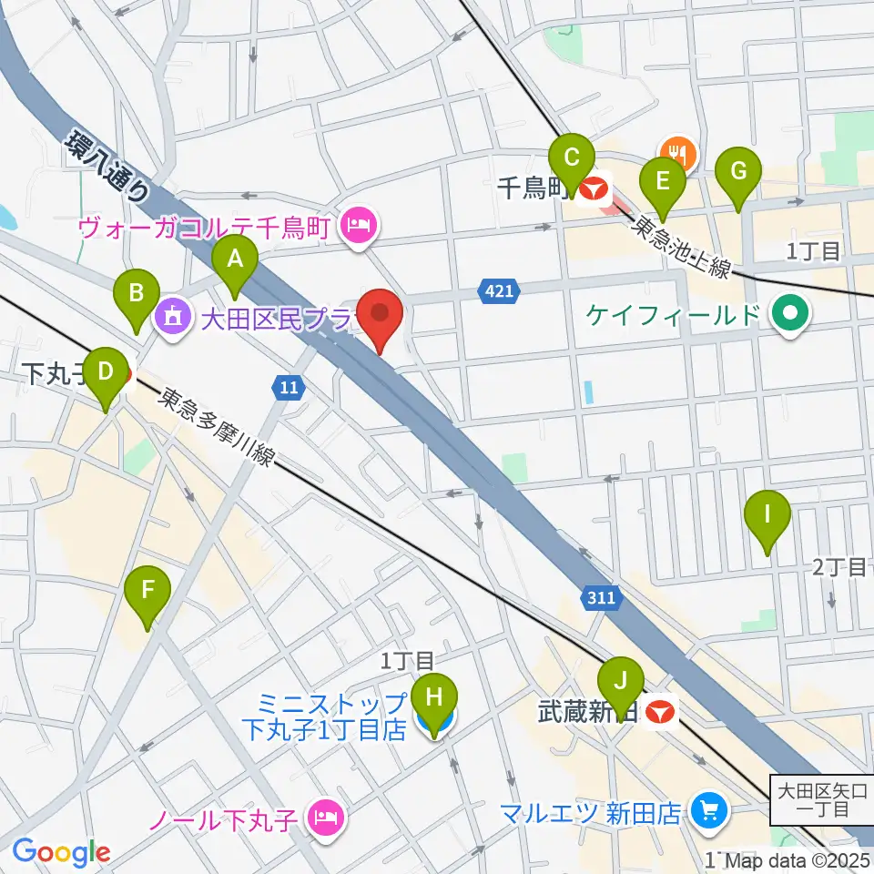 かねこ琴三絃楽器店周辺のコンビニエンスストア一覧地図