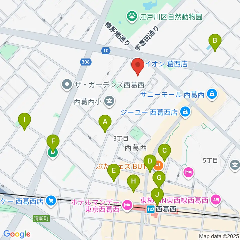 島村楽器 イオン葛西店周辺のコンビニエンスストア一覧地図