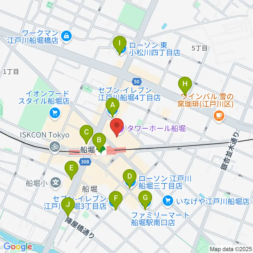 島村楽器 ミュージックサロン船堀周辺のコンビニエンスストア一覧地図