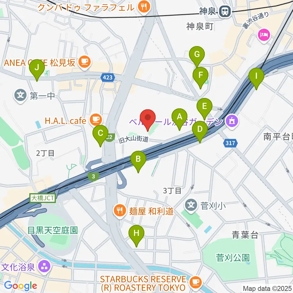 スタジオサンシャイン周辺のコンビニエンスストア一覧地図