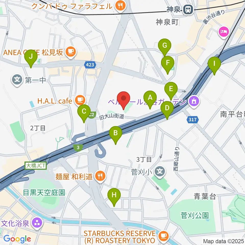 スタジオサンシャイン周辺のコンビニエンスストア一覧地図