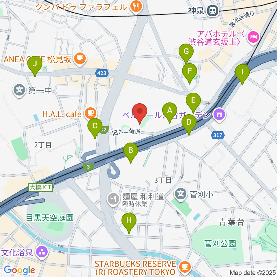 スタジオサンシャイン周辺のコンビニエンスストア一覧地図