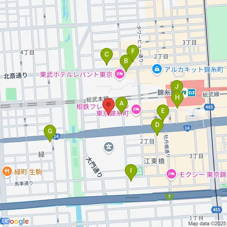 キングトーン音楽教室周辺のコンビニエンスストア一覧地図