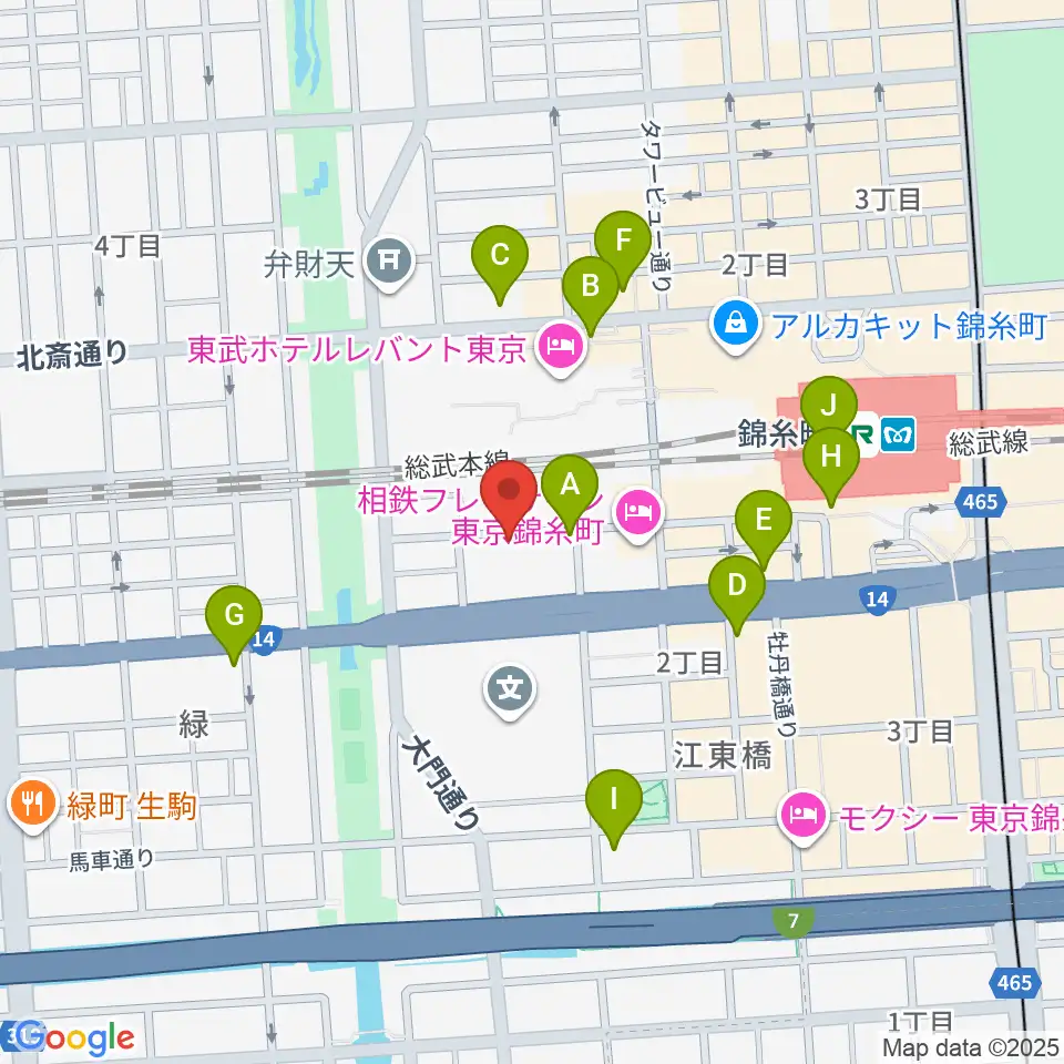 キングトーン音楽教室周辺のコンビニエンスストア一覧地図