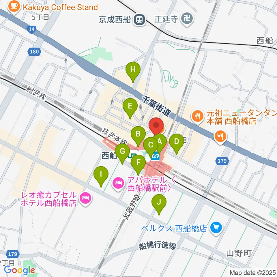 イトウミュージックサロン西船橋周辺のコンビニエンスストア一覧地図