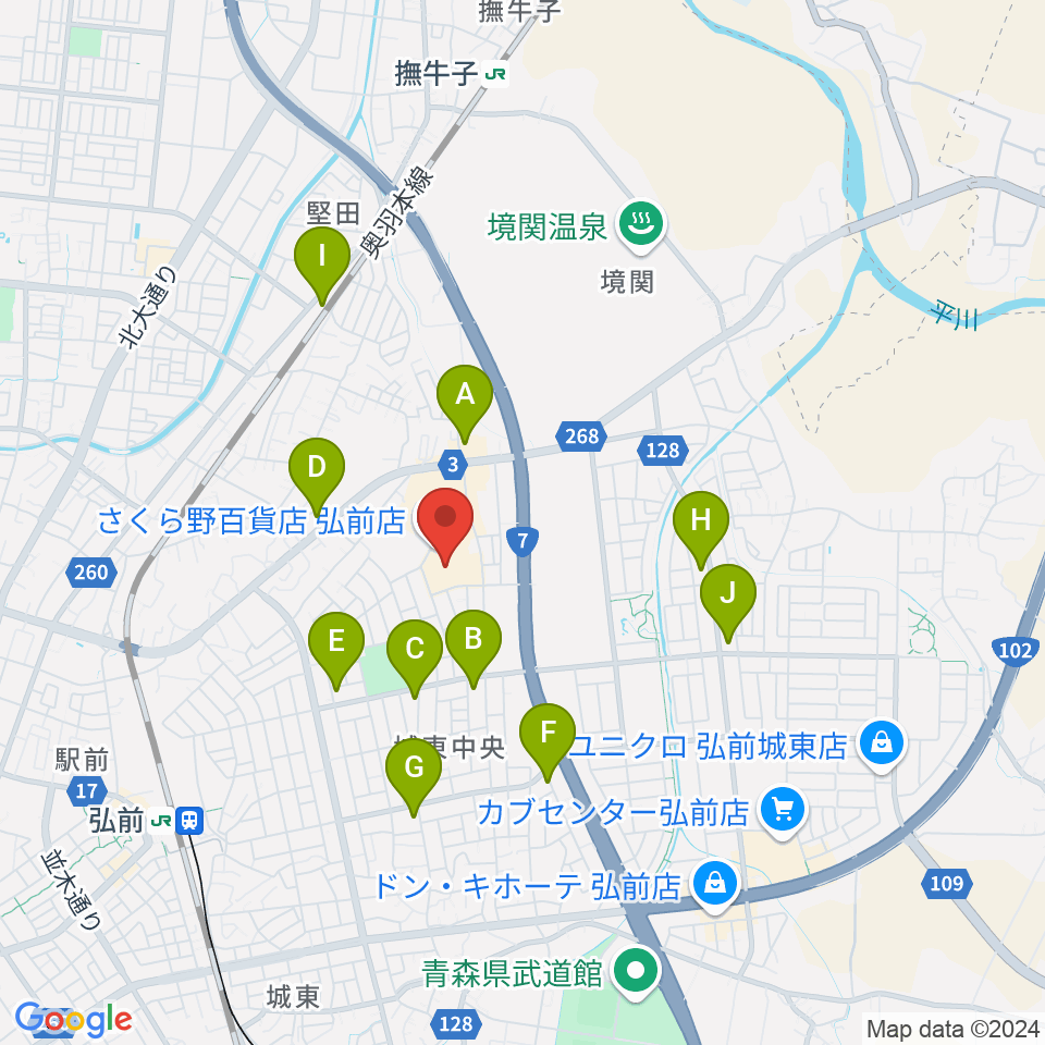 さくらミュージック周辺のコンビニエンスストア一覧地図