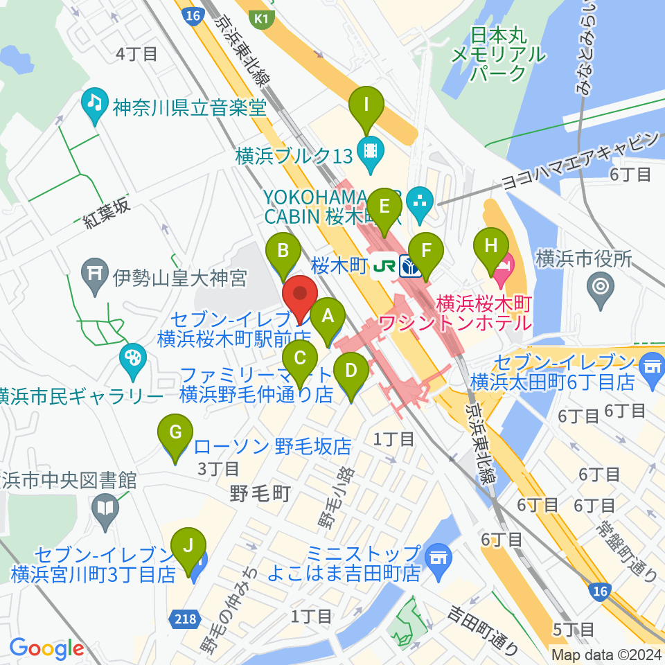 横浜ジャムセカンド周辺のコンビニエンスストア一覧地図