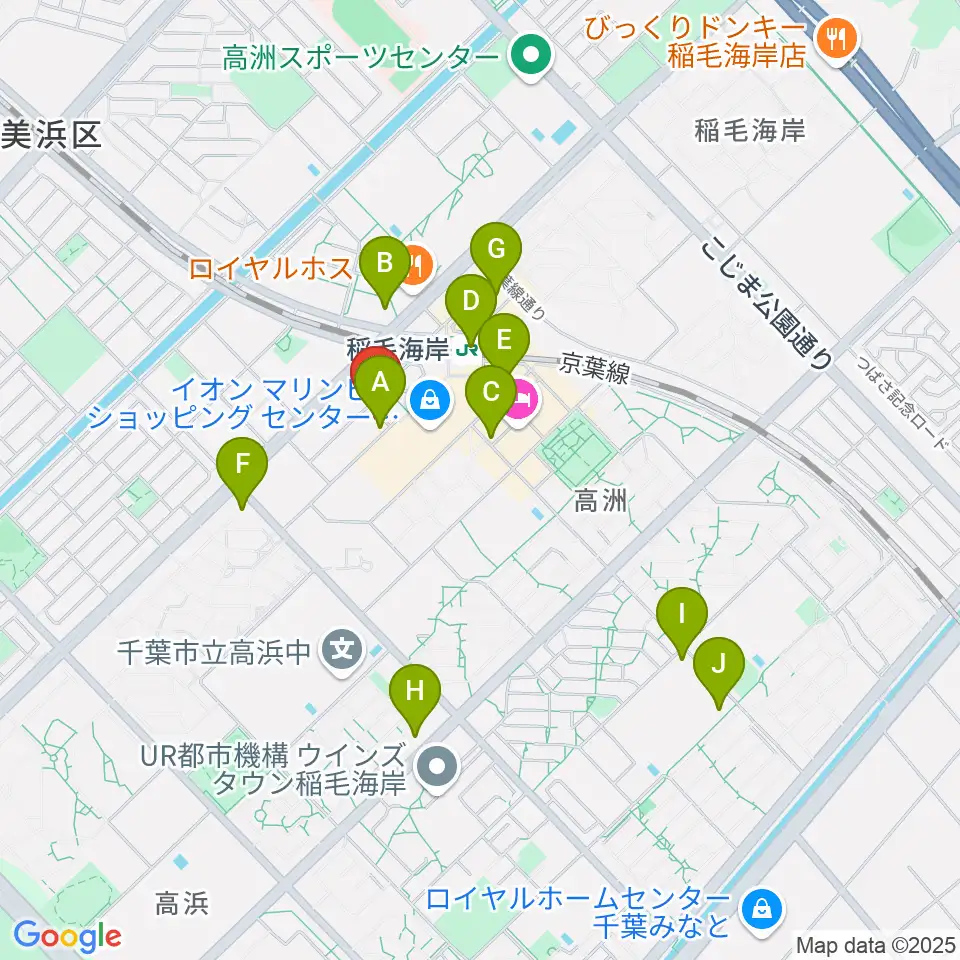 島村楽器 ミュージックサロン稲毛海岸周辺のコンビニエンスストア一覧地図