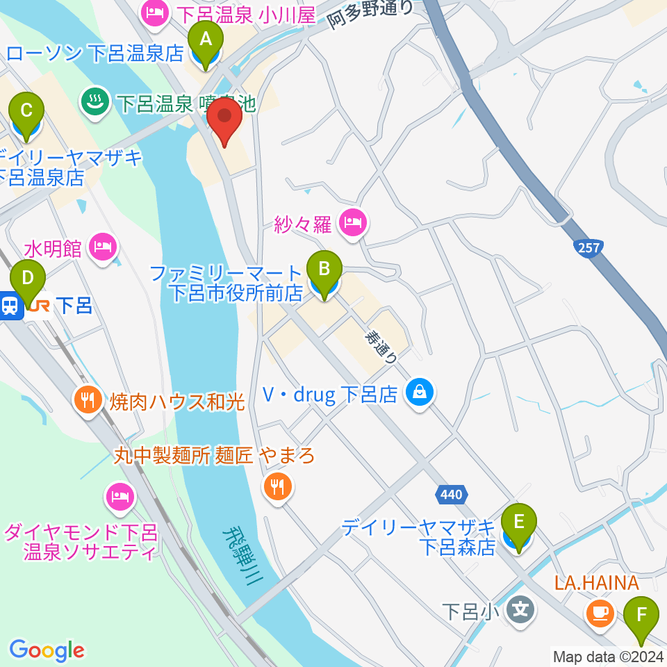 Coo's  クマザキ楽器周辺のコンビニエンスストア一覧地図