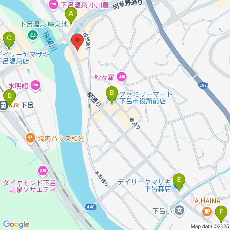Coo's  クマザキ楽器周辺のコンビニエンスストア一覧地図