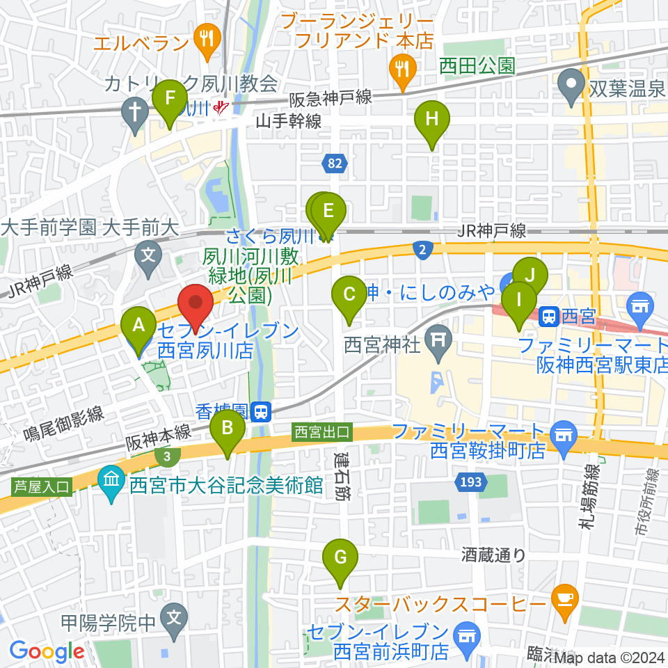 高木ピアノサービス周辺のコンビニエンスストア一覧地図