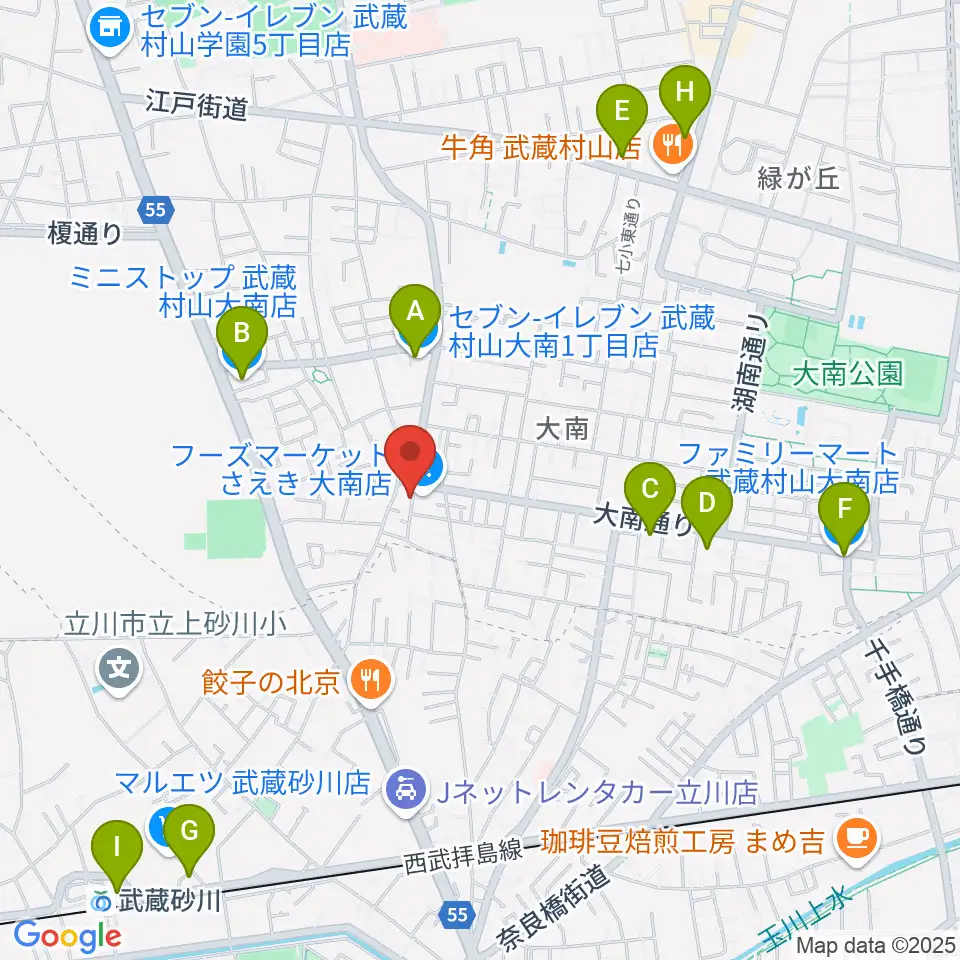 ピアノハウスハントケルナー周辺のコンビニエンスストア一覧地図