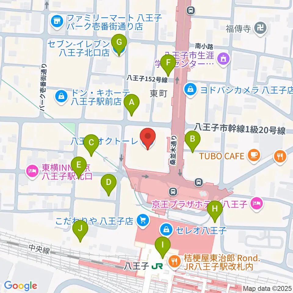 島村楽器 八王子オクトーレ店周辺のコンビニエンスストア一覧地図