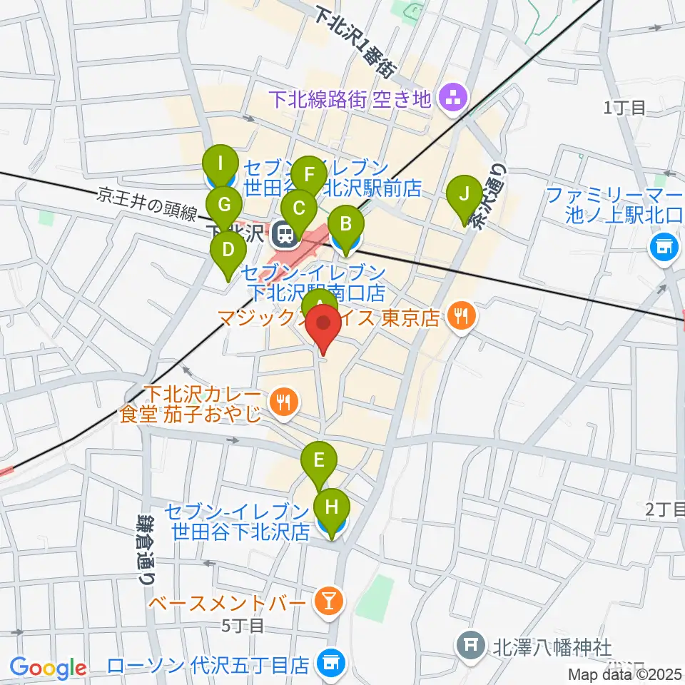 下北沢BREATH周辺のコンビニエンスストア一覧地図