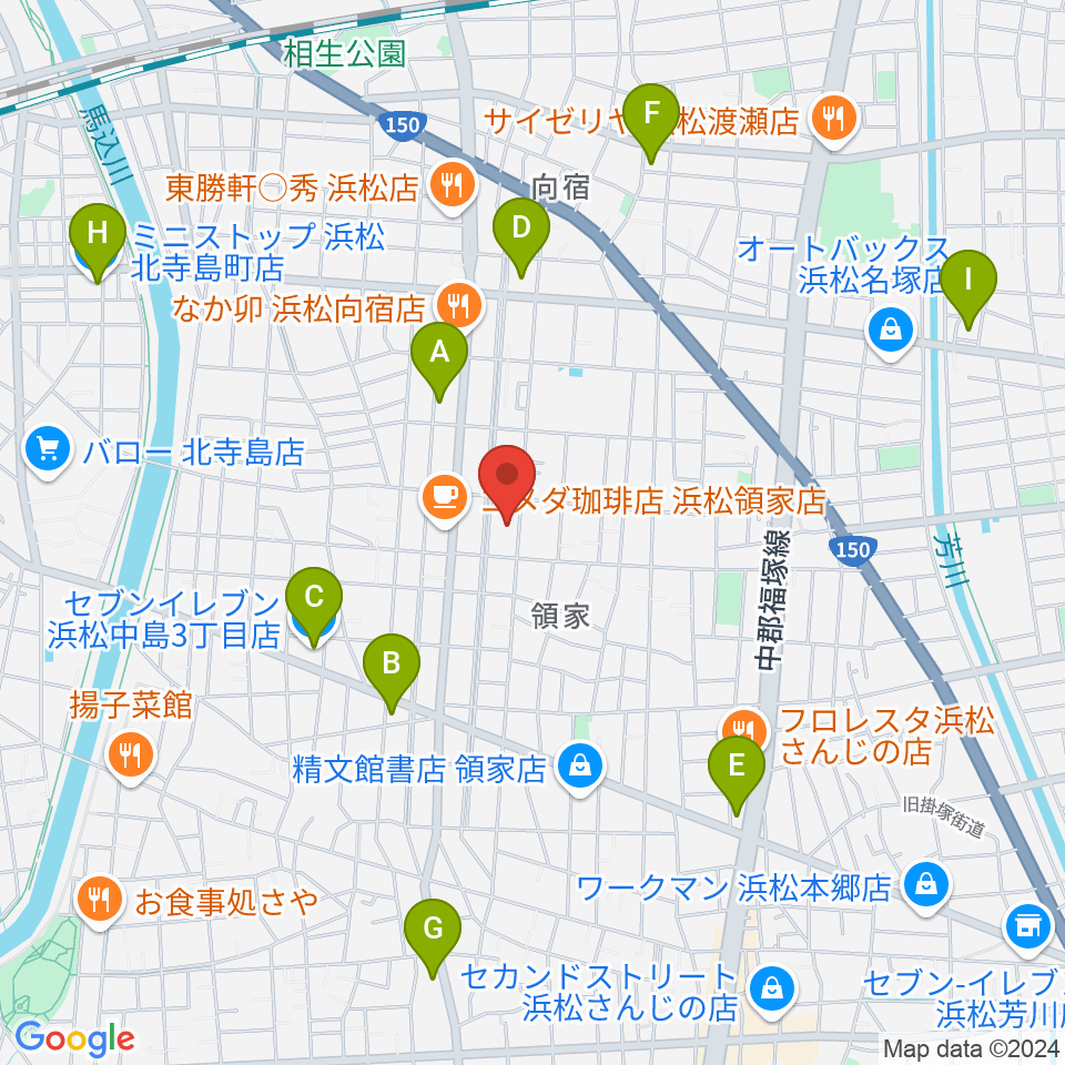 白羽楽器周辺のコンビニエンスストア一覧地図