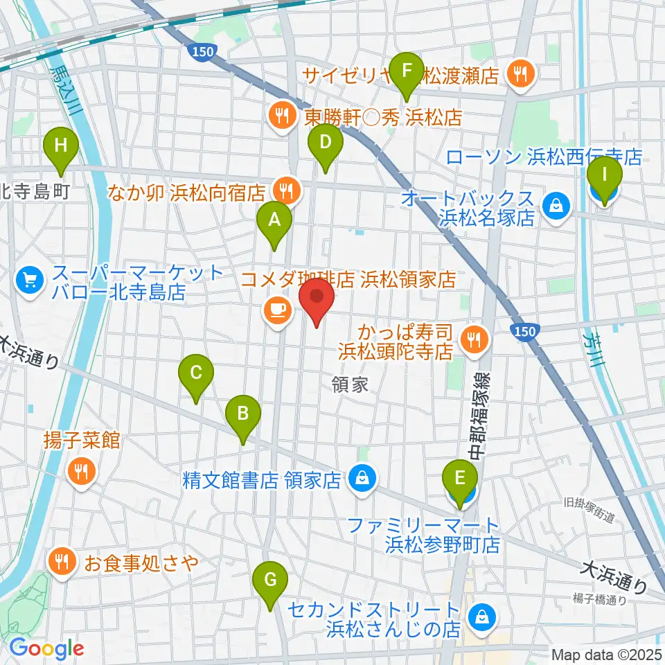 白羽楽器周辺のコンビニエンスストア一覧地図