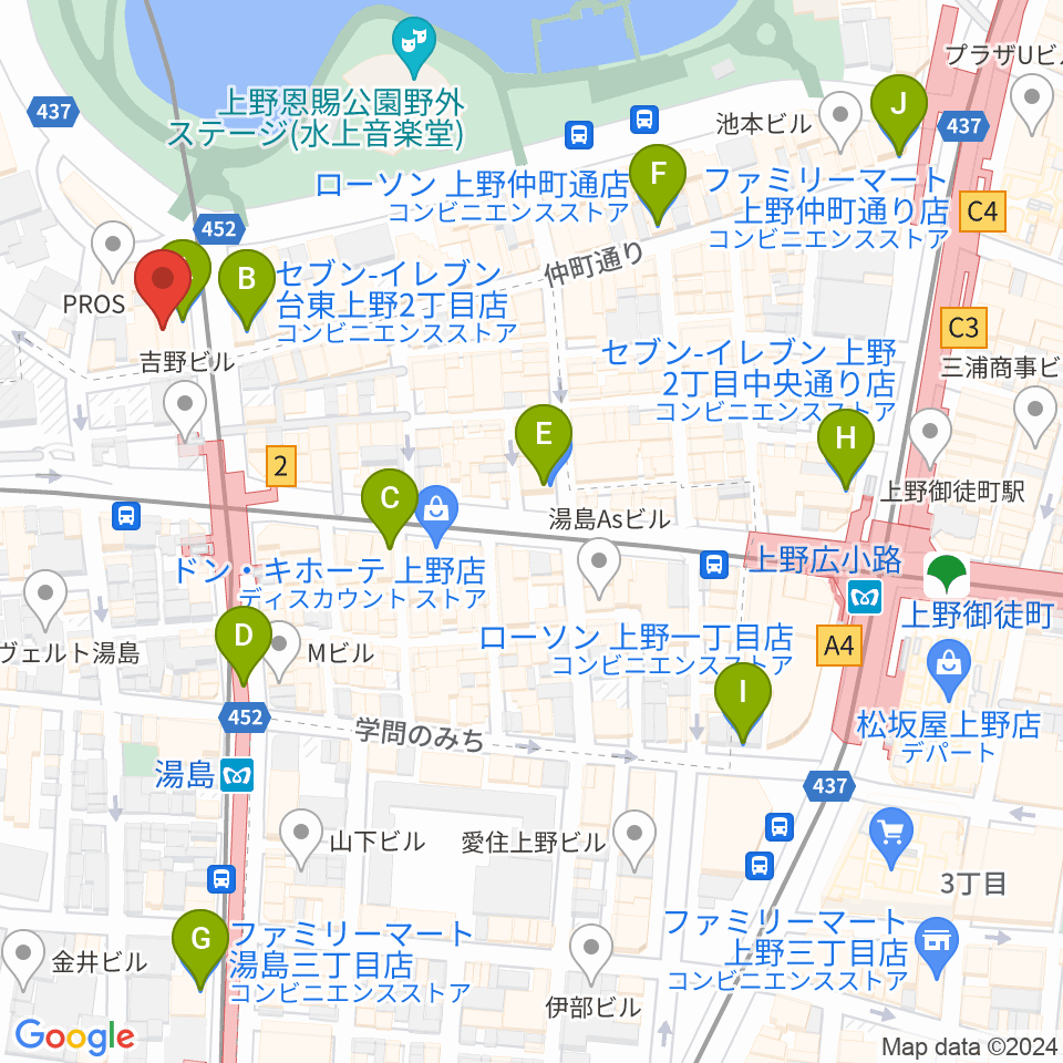 パールフルートギャラリー東京周辺のコンビニエンスストア一覧地図