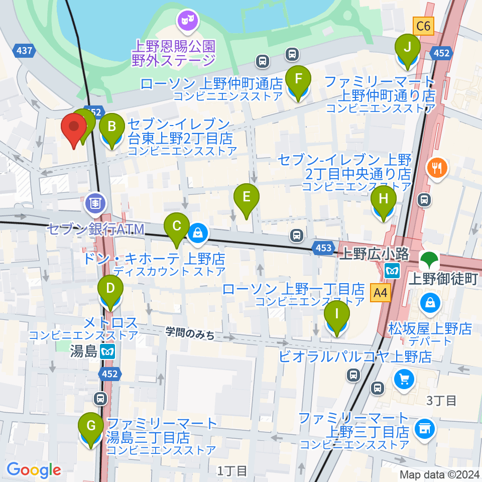 パールフルートギャラリー東京周辺のコンビニエンスストア一覧地図