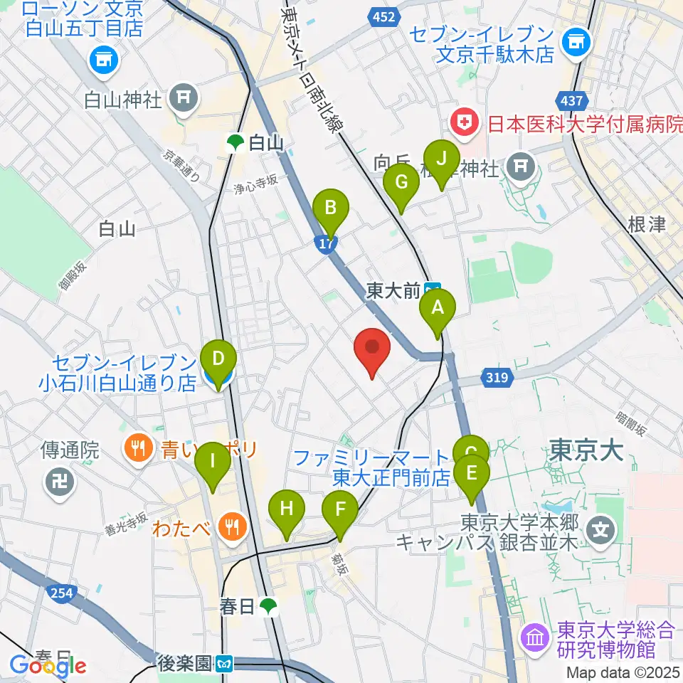 吉田真紀音楽教室周辺のコンビニエンスストア一覧地図