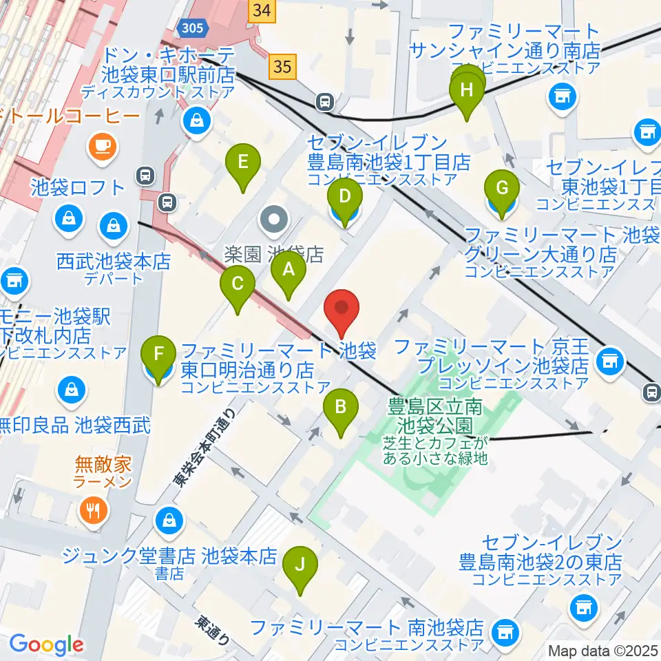 フルート工房三響周辺のコンビニエンスストア一覧地図