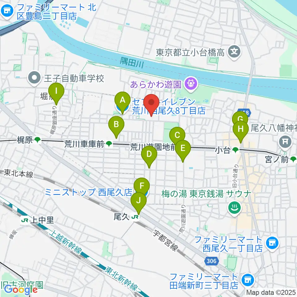 ポップコアスタジオ周辺のコンビニエンスストア一覧地図