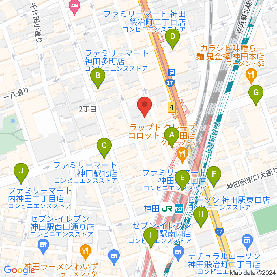 神田商会周辺のコンビニエンスストア一覧地図