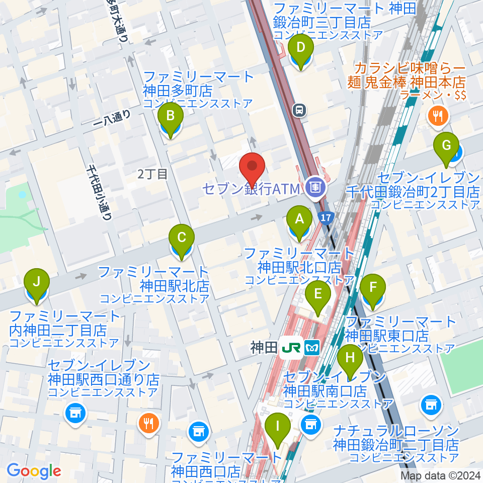 神田商会周辺のコンビニエンスストア一覧地図