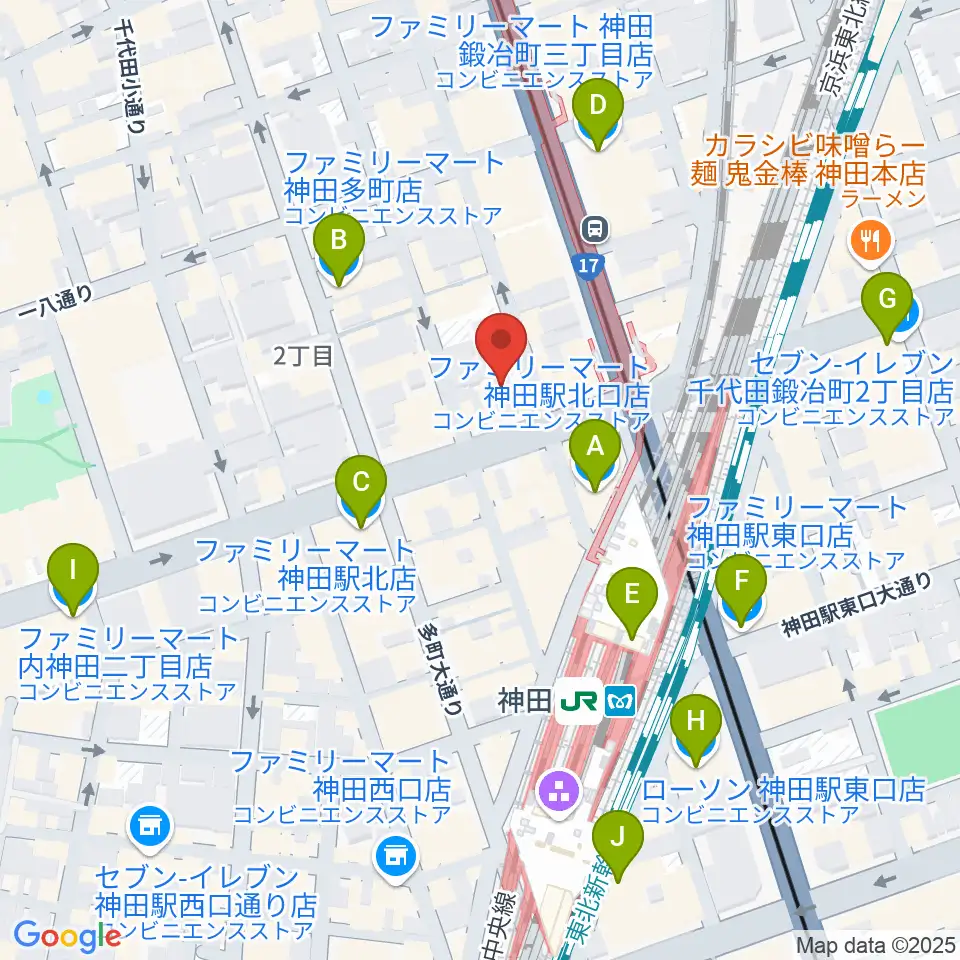 神田商会周辺のコンビニエンスストア一覧地図