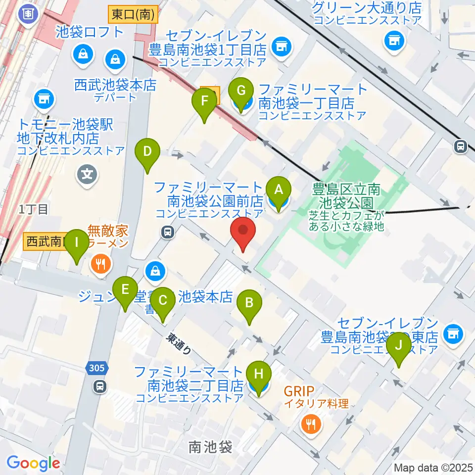 ミヤザワフルート アトリエ東京周辺のコンビニエンスストア一覧地図