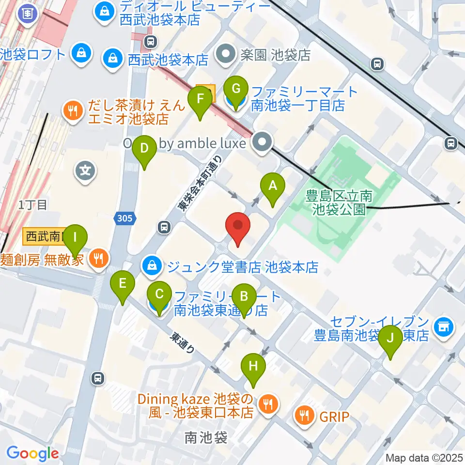 ミヤザワフルート アトリエ東京周辺のコンビニエンスストア一覧地図