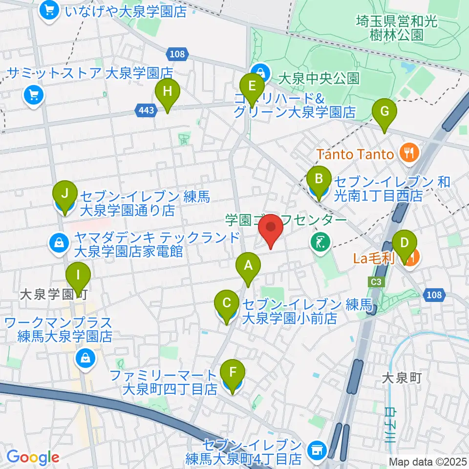 アキヤマフルート周辺のコンビニエンスストア一覧地図