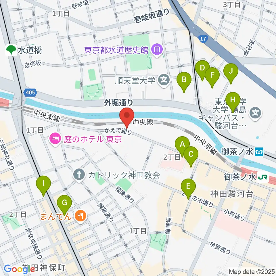 スズキ・メソードお茶の水センター教室周辺のコンビニエンスストア一覧地図