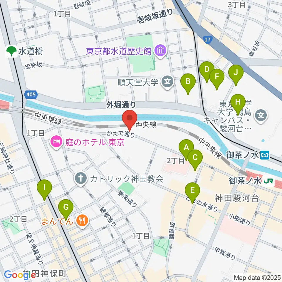 スズキ・メソードお茶の水センター教室周辺のコンビニエンスストア一覧地図