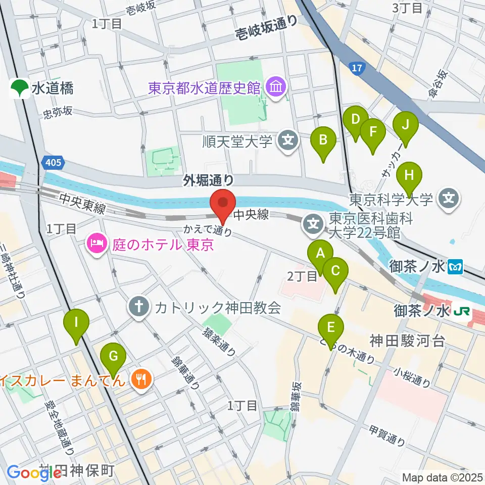 スズキ・メソードお茶の水センター教室周辺のコンビニエンスストア一覧地図