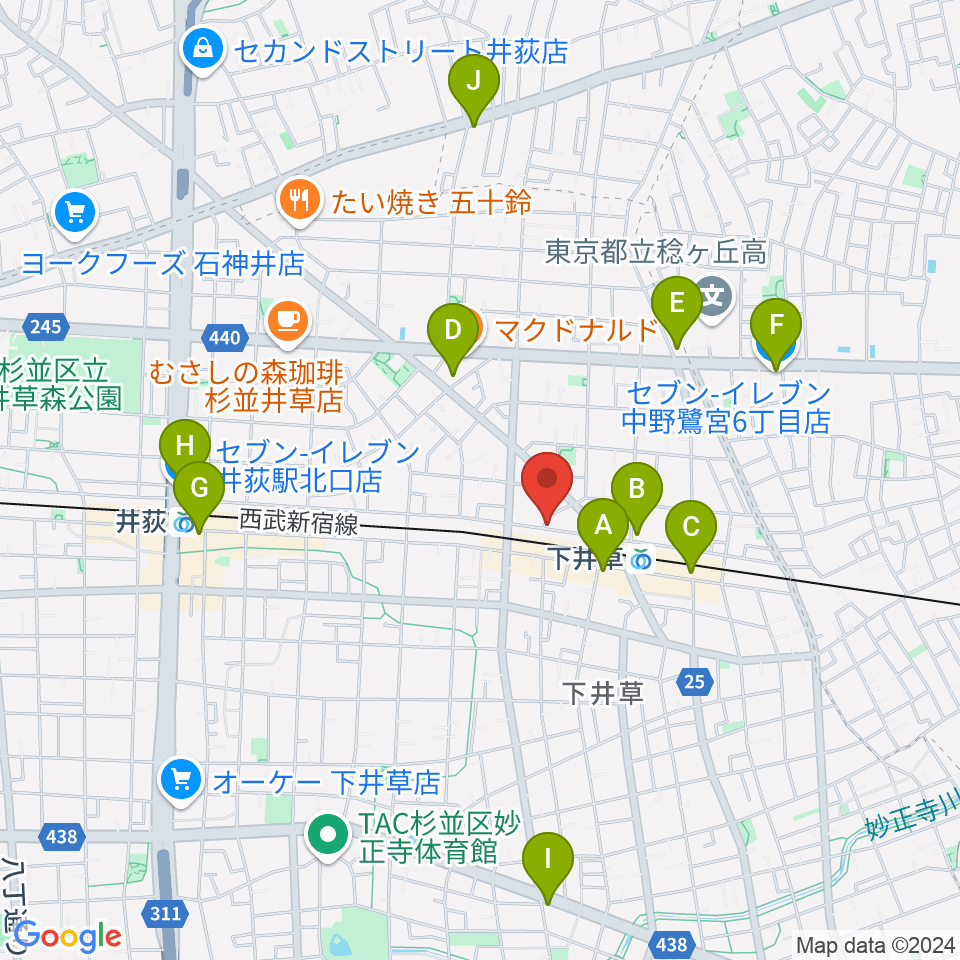 ジャパンロータリートランペットセンター周辺のコンビニエンスストア一覧地図