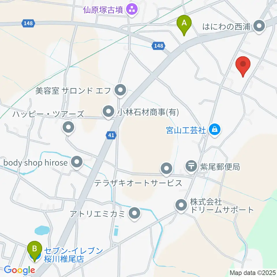 谷口陶器工場 POPOLOオカリナ周辺のコンビニエンスストア一覧地図