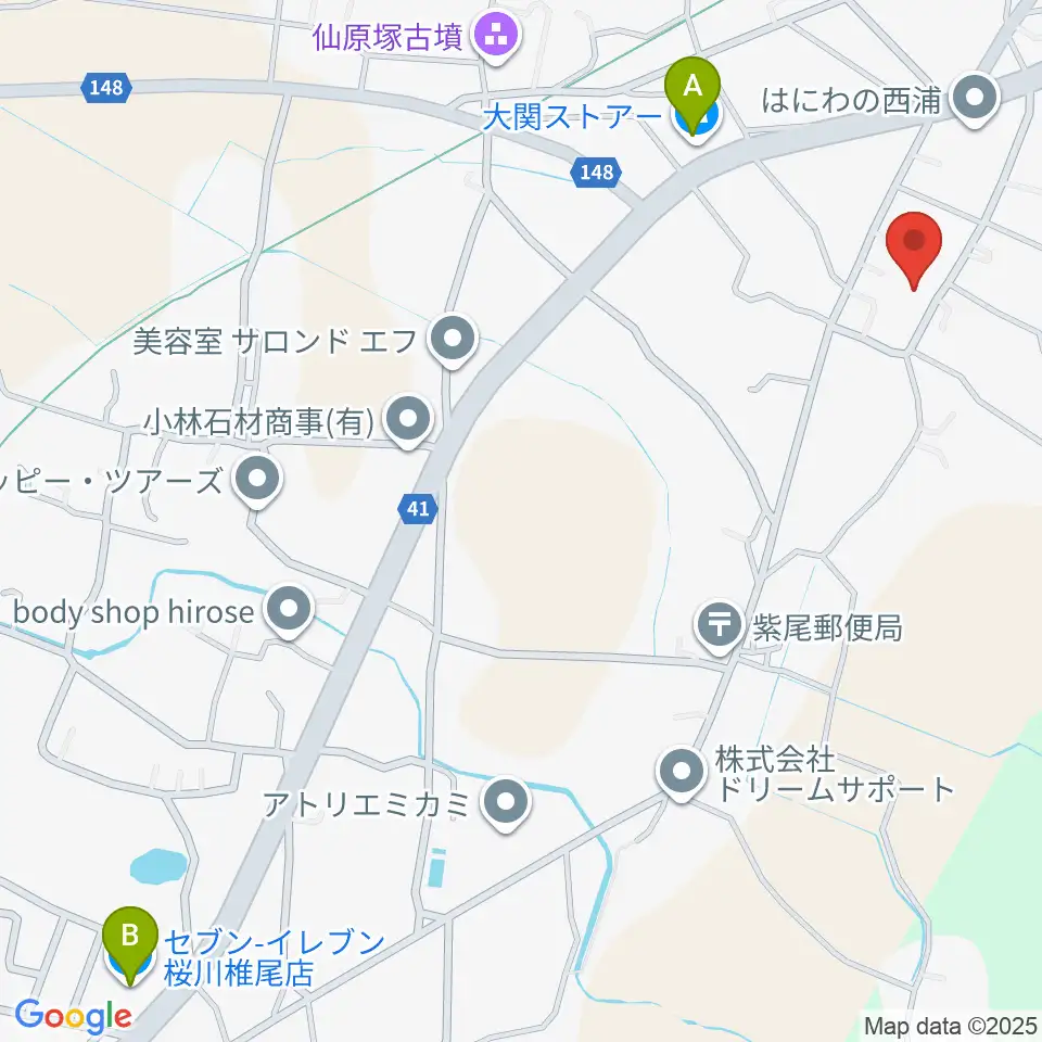 谷口陶器工場 POPOLOオカリナ周辺のコンビニエンスストア一覧地図