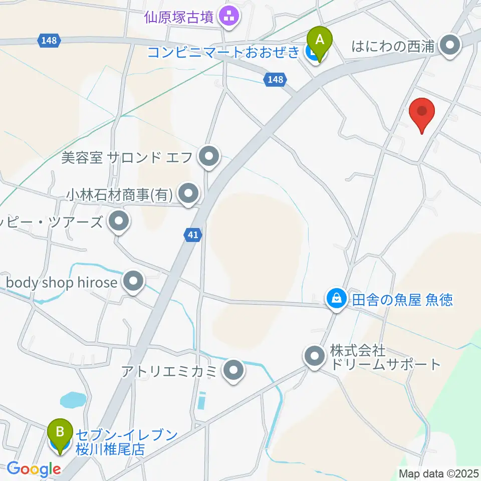 谷口陶器工場 POPOLOオカリナ周辺のコンビニエンスストア一覧地図