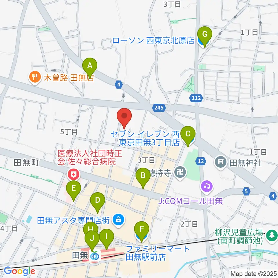 DCAKミュージックスクール周辺のコンビニエンスストア一覧地図